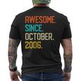 Donna Awesome Since October 2006 Retrointage 14Th Birthday Con Collo A T-shirt da uomo con stampa posteriore