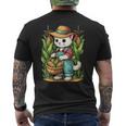 Donna Farm Helper Kitten Lover Simpatico Gatto Contadino Che Coltiva Mais Con Collo A T-shirt da uomo con stampa posteriore