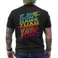 Donna Se Lei Non Hawk Tuah Nonoglio Tawk Tuha Con Collo A T-shirt da uomo con stampa posteriore