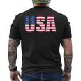 Donna Usa Flag Stati Uniti D'america Lettering Con Bandiera Con Collo A T-shirt da uomo con stampa posteriore