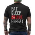 Eat Sleep Dive Repeat Diver Scuba Diver Men's T-shirt Back Print