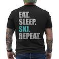 Eat Sleep Ski Repeat T-Shirt mit Rückendruck