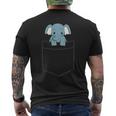 Elephant In The Pocket Cute Pocket Elephant Men's Back Print T-Shirt