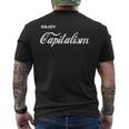 Enjoy Capitalism Soft Drink Fun T-shirt da uomo con stampa posteriore