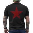 Estrella Roja Envejecida Grunge Estrella Roja De Colorintage Camiseta Hombre Estampado Espalda