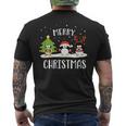 Festa Di Natale Famiglia Buon Natale Divertente Penguins T-shirt da uomo con stampa posteriore