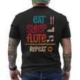 Flautista Eat Sleep Flute Repeat Regalo Divertente Flauto T-shirt da uomo con stampa posteriore