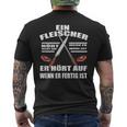 Fleischer Fleischerei Butcher Meister T-Shirt mit Rückendruck