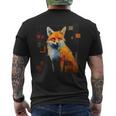 Fox Lover Opera D'arte Motivo Geometrico Animaleolpe T-shirt da uomo con stampa posteriore