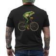 With Frosch Fährt Fahrrad Motif T-Shirt mit Rückendruck