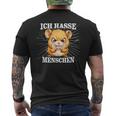 Hamster Meme Based Ich Hasse Menschen T-Shirt mit Rückendruck