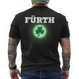 Fürth Football Clover Fan Franken Stadium Green T-Shirt mit Rückendruck