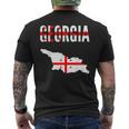 Georgian Georgian Map Flag T-Shirt mit Rückendruck