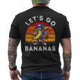 Lets Go Bananas Banana Playing Baseball Baseball Player Fun Men's T-shirt Back Print