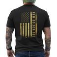 Golden Color Usa Flag Trump President Inauguration Day 2025 Men's T-shirt Back Print