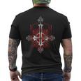 Goth Occult Satanic Cross Upside Down Inverted Gothic Cross T-shirt da uomo con stampa posteriore