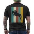 Grafica Di Equitazione Equestre Di Colori Retrò T-shirt da uomo con stampa posteriore