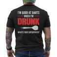 Gut In Darts Alkoholische Person T-Shirt mit Rückendruck