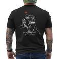 Hand-Drawn Pitbull T-Shirt mit Rückendruck