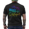 My Heart Beats For Schlagermusik T-Shirt mit Rückendruck