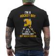 Ice Hockey Boy Hockey Son Ice Hockey T-shirt da uomo con stampa posteriore