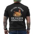 Ich Liebe Hühner Die Kacken Frühstück Ich Liebe Hühner T-Shirt mit Rückendruck