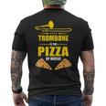 Il Trombone È La Pizza Della Musica T-shirt da uomo con stampa posteriore