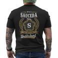 It's A Sauceda Thing You Wouldn't Understand Personalized Last Name Sauceda Family Crest Coat Of Arm Men's T-shirt Back Print