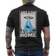 Just A Guy Who Wants To Go Home Alien Abduction Ufo T-shirt da uomo con stampa posteriore