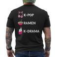 K-Pop Musica Coreana K-Drama Cuffia K-Pop Musica Ramen T-shirt da uomo con stampa posteriore