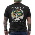 Kung Fu Fighter Drago Arti Marziali Monaco Shaolin Cinese T-shirt da uomo con stampa posteriore