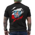 Land Thueringen German Flag And Coat Of Arms T-Shirt mit Rückendruck