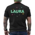 Laura Bellissimo Nome Con Butterlfies T-shirt da uomo con stampa posteriore