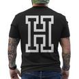 Letter H Bold Outline In Large T-Shirt mit Rückendruck