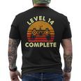 Level 14 Intage Completa Celebra Il 14° Matrimonio T-shirt da uomo con stampa posteriore