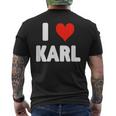 I Love Karl Cuore T-shirt da uomo con stampa posteriore
