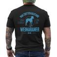 Mai Sottovalutare Una Donna Con Un Weimaraner T-shirt da uomo con stampa posteriore