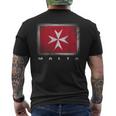 Maltese Cross Flag Malta T-Shirt mit Rückendruck