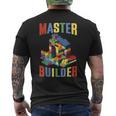 Master Builder Colorato Blocchi Divertente Creativo T-shirt da uomo con stampa posteriore