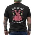 Mein Dirndl Ist In Der Wäsche Trachten Damen Traditional T-Shirt mit Rückendruck