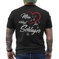 Mein Herz Schlag Für Schlager Musik Schlagfan T-Shirt mit Rückendruck