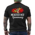 Meister Der Spannung Elektronik Electrician T-Shirt mit Rückendruck