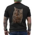Meme Gatto Triste Popolare Internet Meme Cat Day Natale T-shirt da uomo con stampa posteriore
