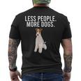 Meno Persona Più Cani Wire Fox Terrier T-shirt da uomo con stampa posteriore