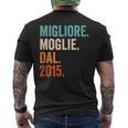 Migliore Moglie Dal 2015 Anni 9 Anniversario Matrimonio T-shirt da uomo con stampa posteriore