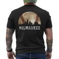 Milwaukee Skyline City Vintage Baseball Lover Men's T-shirt Back Print