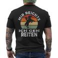 Mir Reichts Ich Geh Reiten Retrointage Rider S T-Shirt mit Rückendruck