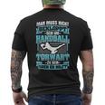 Muss Nicht Bekloppt Handball Goalkeeper Hilft Handball Spielern T-Shirt mit Rückendruck