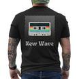 New Wave Music Retrointage Cassette Tape 80'S Artistico T-shirt da uomo con stampa posteriore