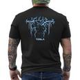 Nikola Tesla Scienziato Pazzo Ingegneria Scientifica T-shirt da uomo con stampa posteriore